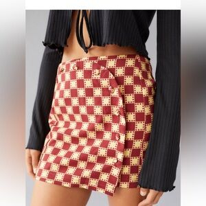 Checkered Red and Cream Skirt